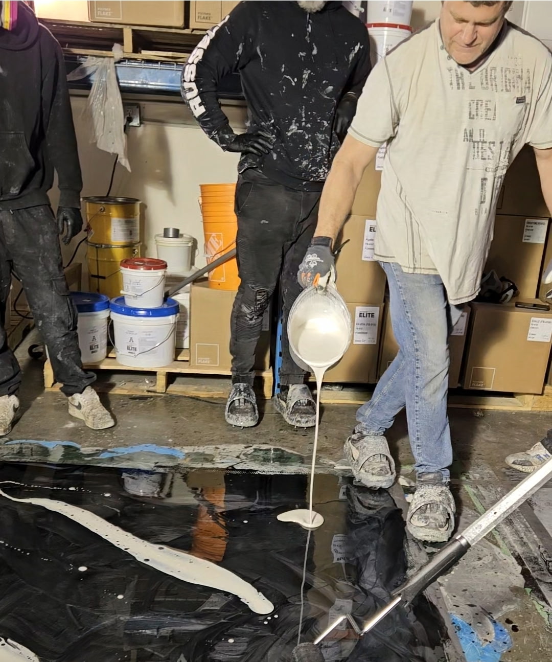 During the epoxy flooring course